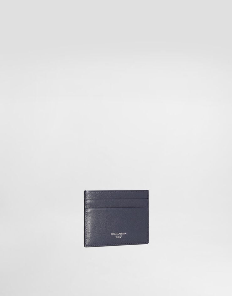 Dolce & Gabbana Calfskin card holder with logo Blue BP0330AV956
