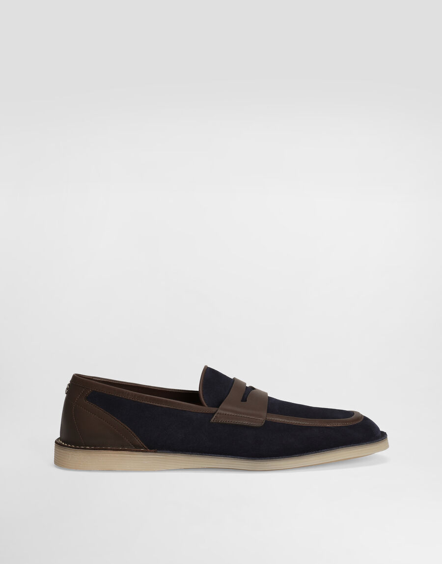 Split calfskin slipper