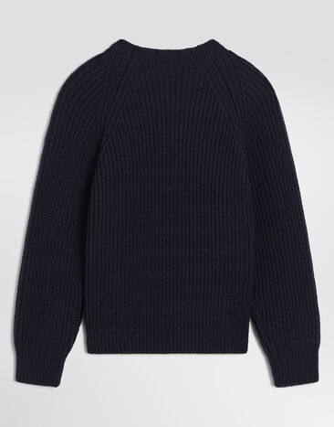Dolce & Gabbana Jersey en lana virgen Blue L4KWI7JDVLJ
