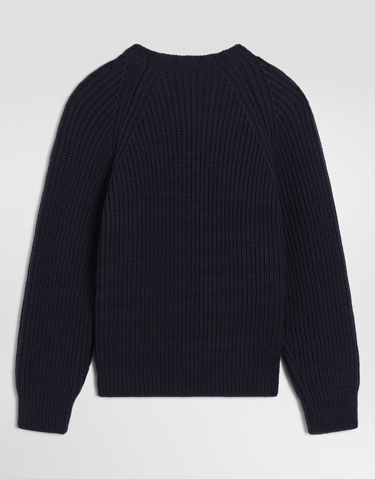 Dolce & Gabbana Jersey en lana virgen Blue L4KWI7JDVLJ