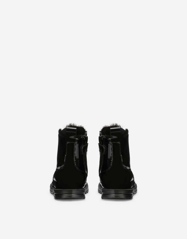 Dolce & Gabbana Patent leather combat boots Black D20073A3B70