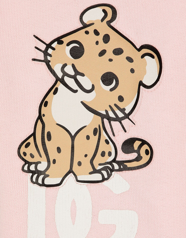 Dolce & Gabbana Leopardino 与 DG 徽标平纹针织慢跑裤 粉红 L1JPJOG7N1U