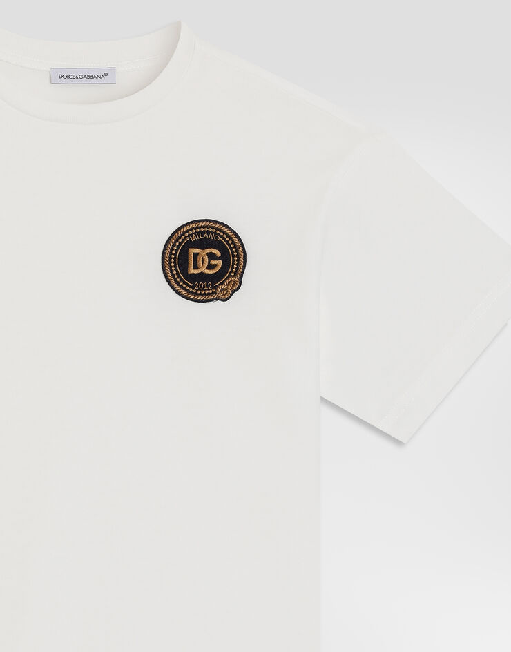 Dolce & Gabbana Jersey t-shirt with patch White L4JTHVG7Q3Q