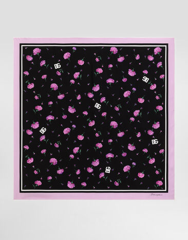 Dolce & Gabbana Carnations-print silk twill scarf 90x90 Multicolor FN090RGDDLK