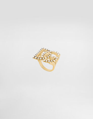 Dolce & Gabbana Anello con logo DG in strass Oro WRR2L1W1111