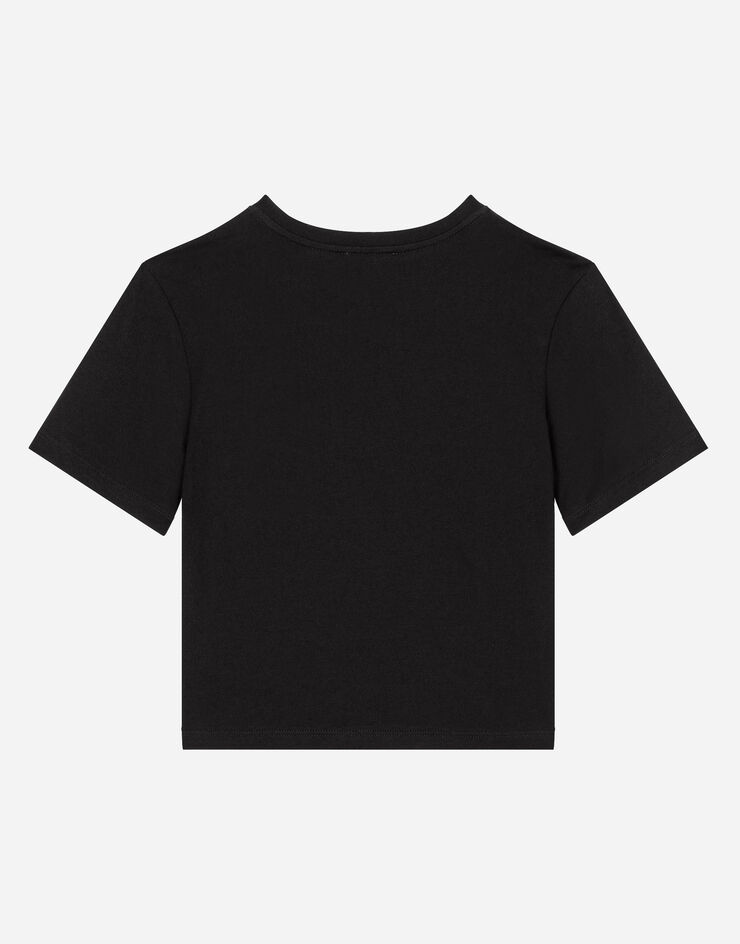 Dolce & Gabbana Dolce&Gabbana 로고 저지 티셔츠 블랙 L5JTKTG7L1K