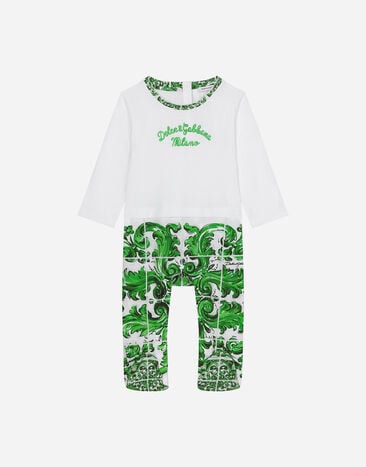 Dolce & Gabbana 3-piece gift set in green majolica-print jersey Print L1JO6HG7NVE