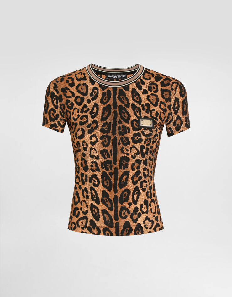 Dolce & Gabbana Short-sleeved leopard-print Crespo T-shirt Print I8502WHS7OF