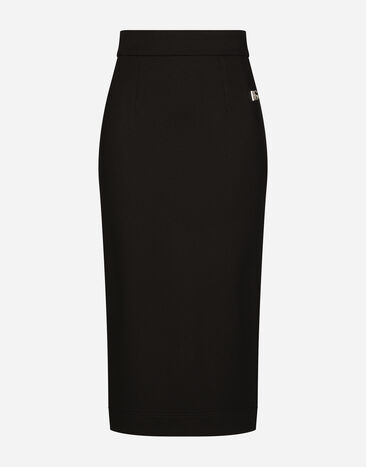 Dolce & Gabbana Milano rib midi skirt Black F4B6UTFUGPN