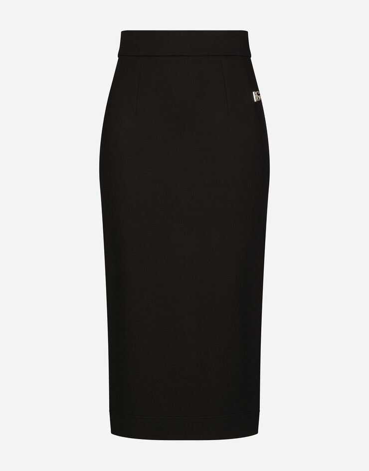 Dolce & Gabbana Milano rib midi skirt Black F4B6UTFUGPN