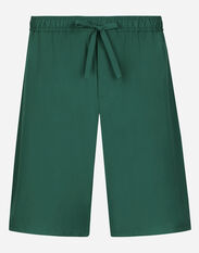 Dolce & Gabbana Cotton jogging shorts with logo tag Multicolor G5JC8DG8GW6