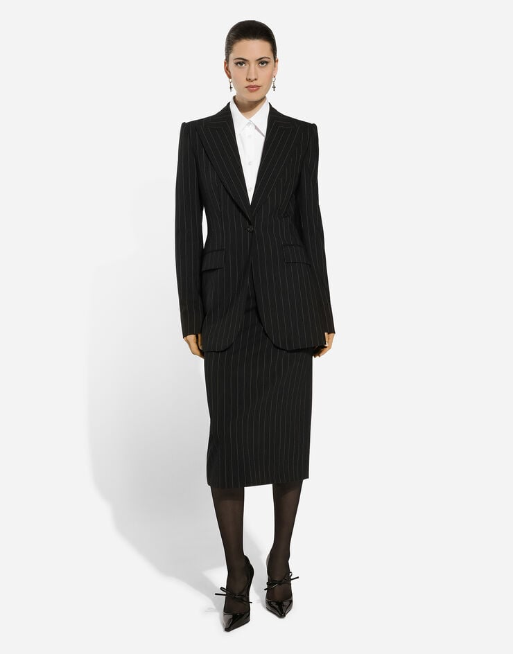 Dolce & Gabbana Single-breasted pinstripe wool Turlington jacket Multicolor F29YLTFRBDK