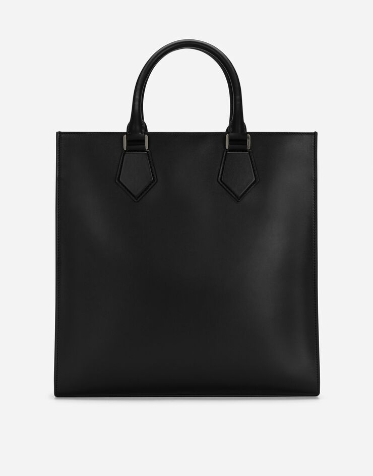 Dolce&Gabbana Calfskin tote bag with raised logo Black BM2273AG218