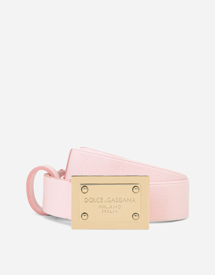 Dolce&Gabbana Ceinture avec plaquette à logo Rose EE0064AE271