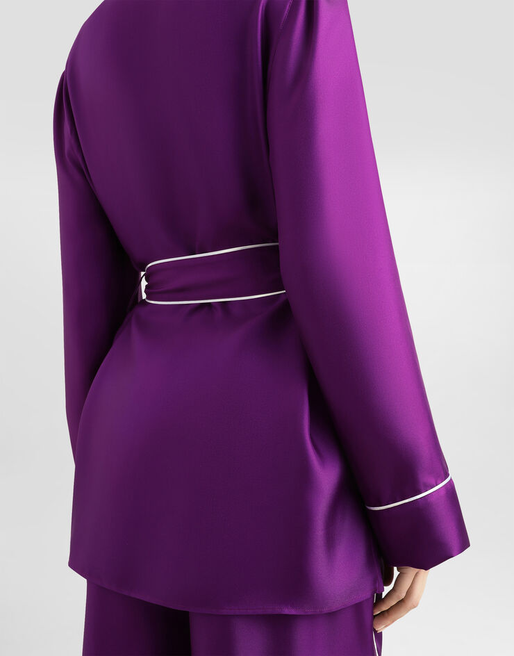Dolce & Gabbana Silk twill vanity shirt Purple F5I89TFU10S