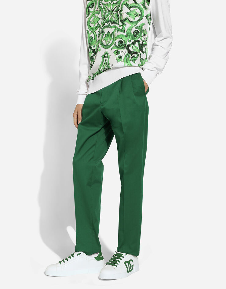 Dolce & Gabbana Stretch gabardine pants Green GY6UETGI130