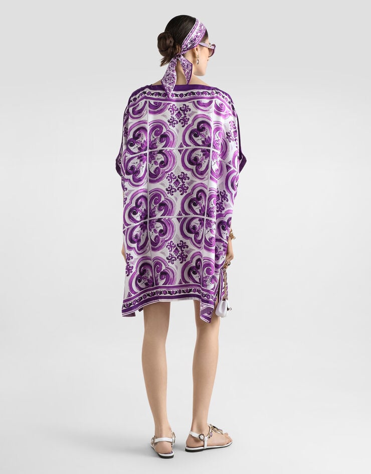 Dolce & Gabbana Majolica-print twill caftan Multicolor F6TTETHI1TK