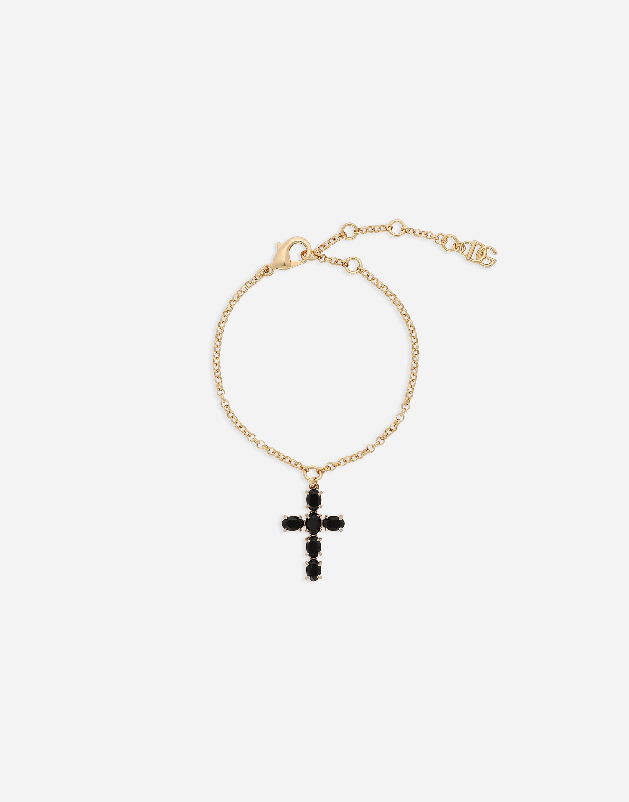 Dolce & Gabbana Fine link bracelet with cross charm Gold WBQ4S3W1111