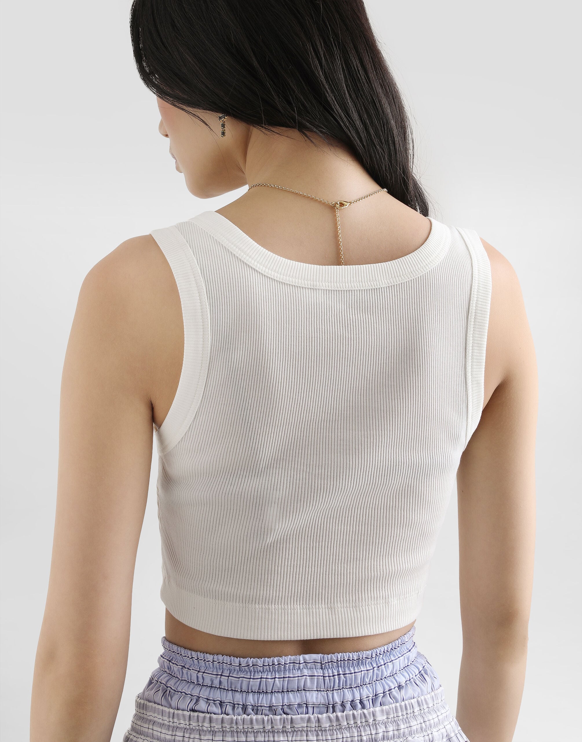 Ribbed tank top in White for Women | Dolce&Gabbana® US