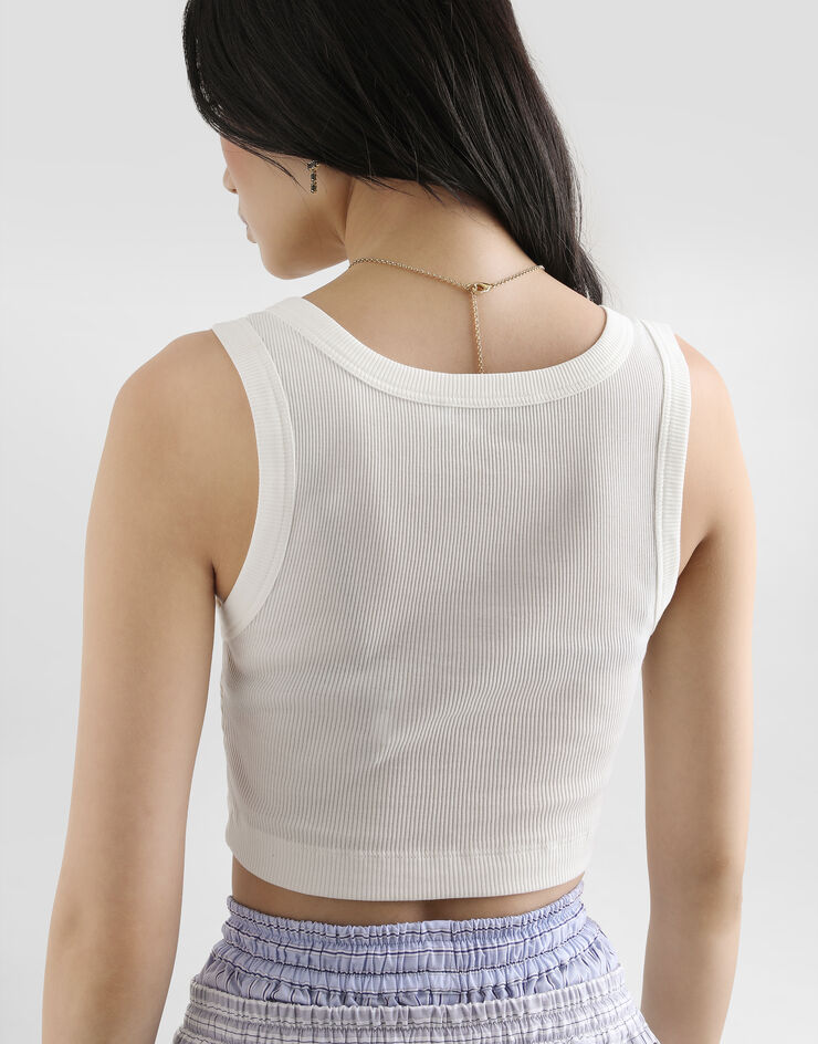Dolce & Gabbana Ribbed tank top White F8W63TFU7AV