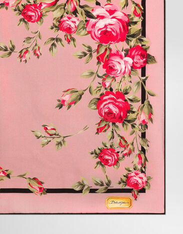 Dolce & Gabbana Rose bouquet-print silk twill scarf 70x70 Multicolor FN092RGDDPM