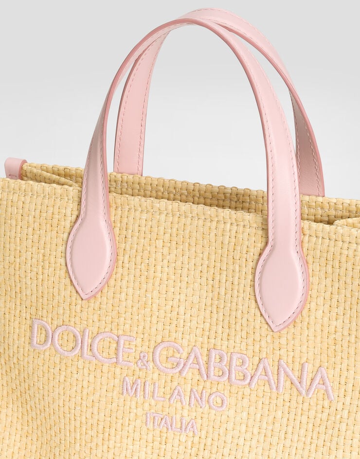 Dolce & Gabbana Соломенная сумка с короткими ручками и логотипом Dolce&Gabbana розовый EB0252AY310