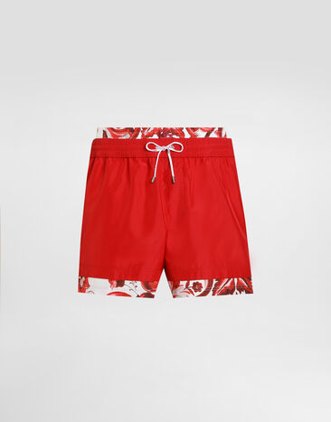 Dolce & Gabbana Majolica-print medium swim boxer shorts Multicolor M4F76TON0II