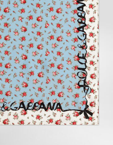 Dolce & Gabbana Small rose-print silk twill scarf 50x50 Multicolor FN093RGDDLO