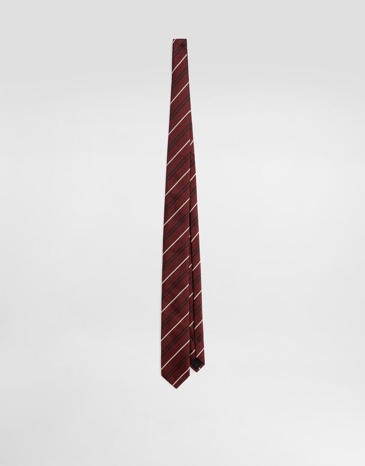 Dolce & Gabbana Striped jacquard tie Multicolor GT149EG0JRY