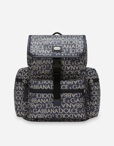 Dolce & Gabbana Coated jacquard backpack Black EM0125AB205