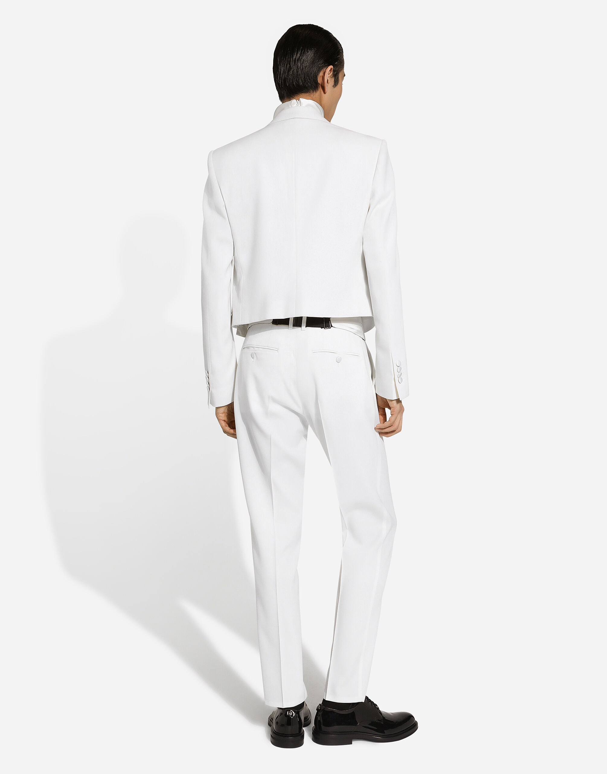 Single-breasted Sicilia-fit jacket with faux vest in White