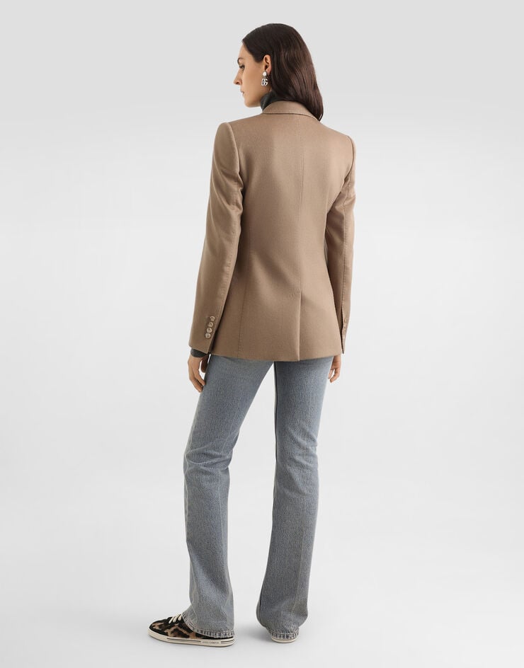 Dolce & Gabbana Double-breasted jacket in cashmere drap Brown F29KKTFU2AX