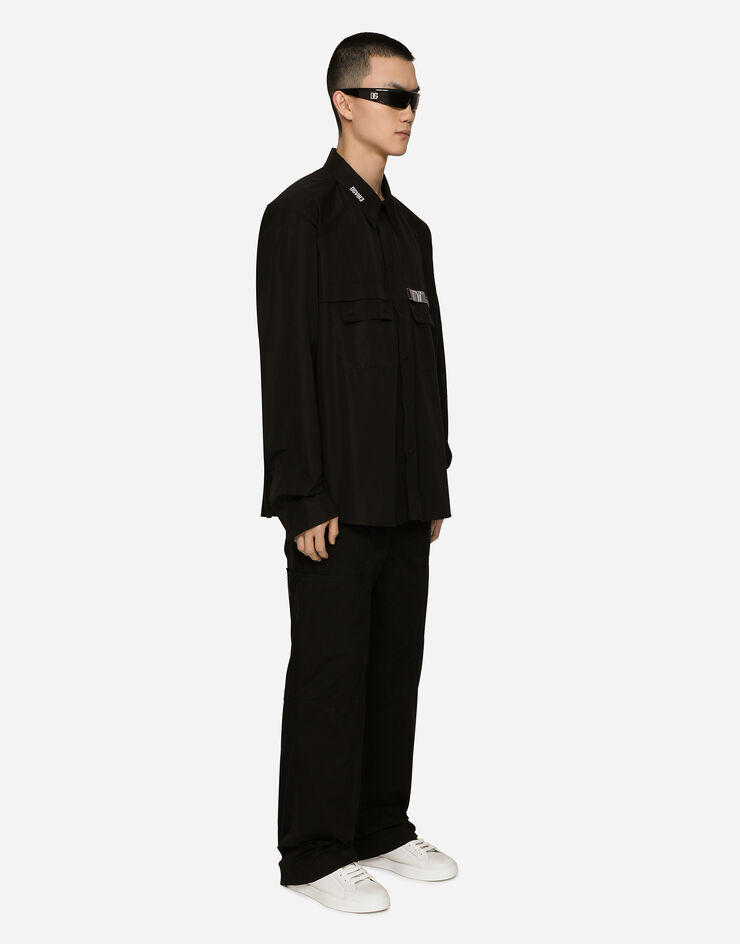 Dolce & Gabbana Cotton poplin shirt with DGVIB3 print Black G5JY2TGH401