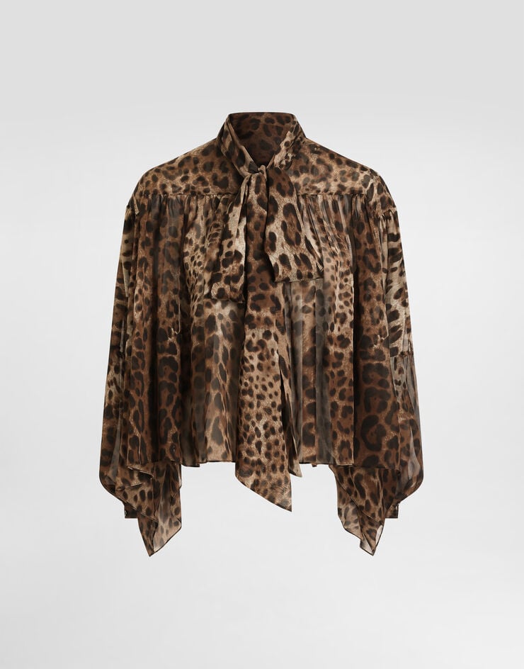Dolce & Gabbana Leo-print silk chiffon shirt Dolce & Gabbana Leo-print silk chiffon shirt Print F5U23TFS1AR