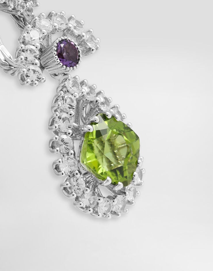 Dolce & Gabbana Eleganza Earrings 18-carat white gold, amethysts, peridots, and sapphires White WESA4GWAME1