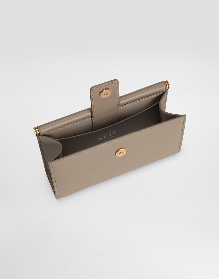 Dolce & Gabbana Plongé calfskin phone bag Beige BI3367A9S25