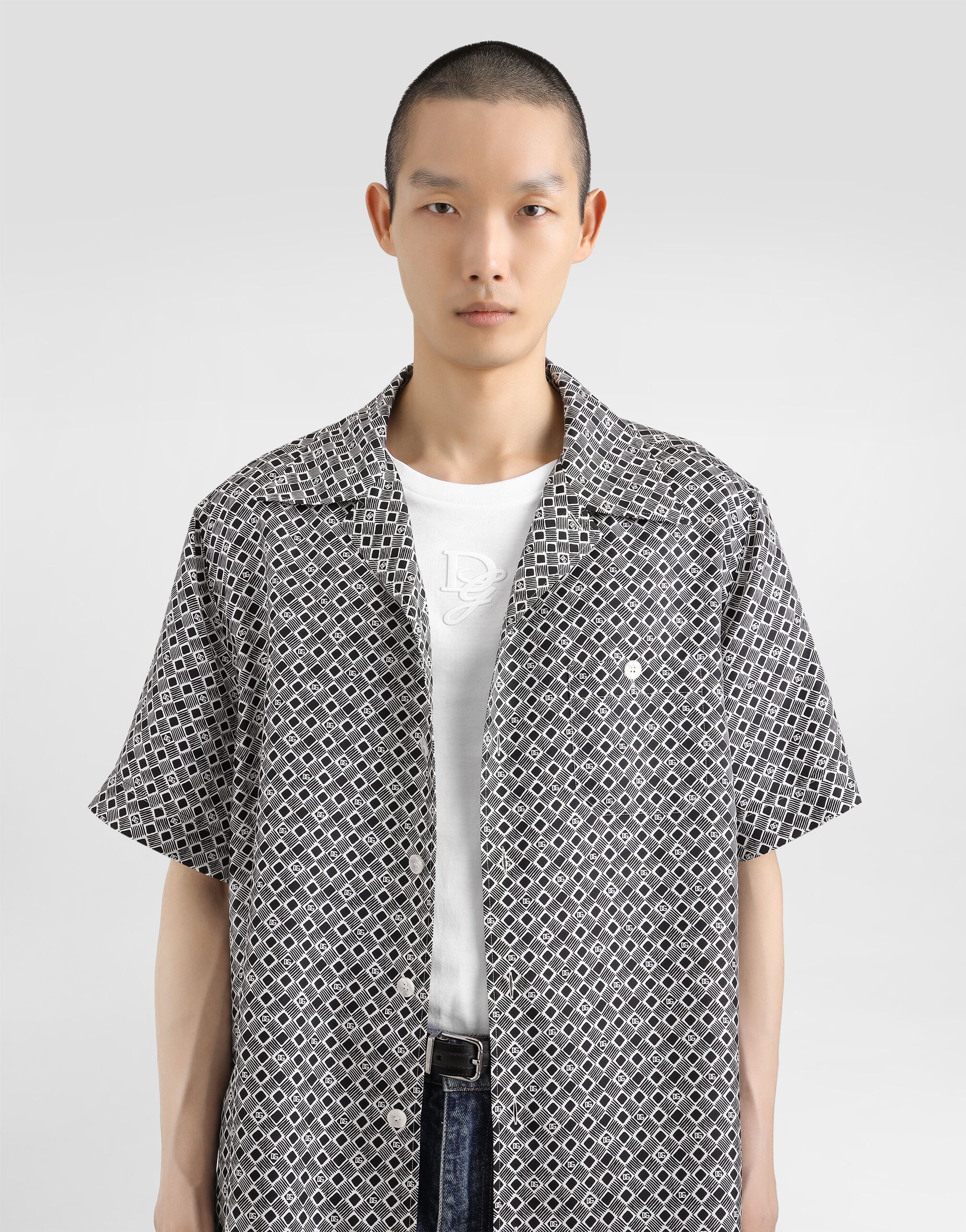 Silk shirt with tie print in Print for Men | Dolce&Gabbana® US