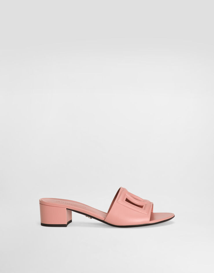 Dolce & Gabbana Mules en cuir de veau à logo DG Rose CR1755AY329