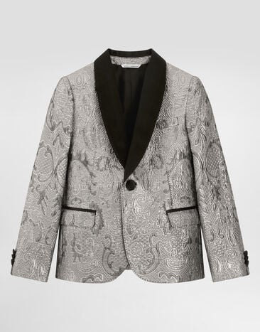 Dolce & Gabbana Single-breasted jacket in lamé jacquard Silver L41J90HJMQW