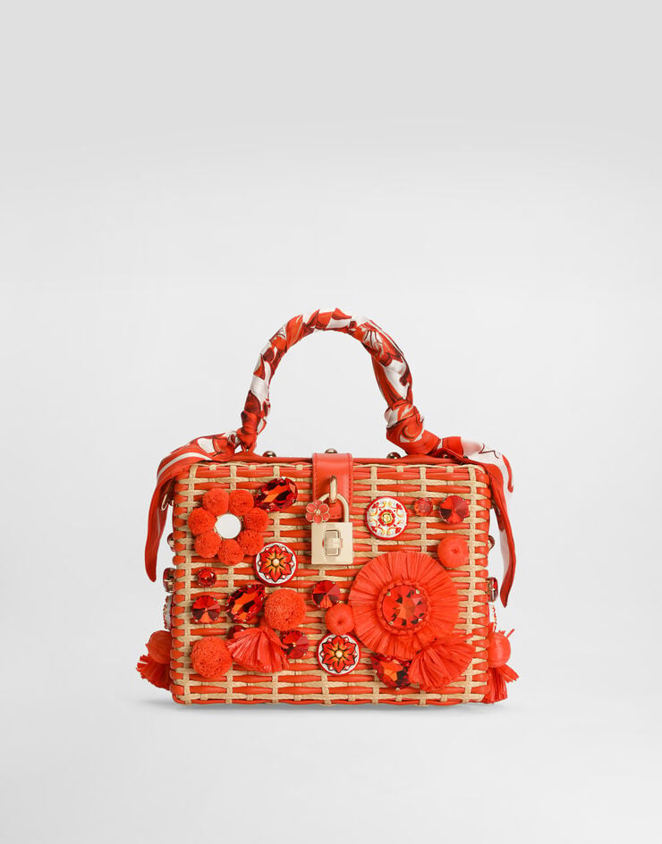 Dolce & Gabbana Sac à main Dolce Box en raphia Multicolor BB5970A0403