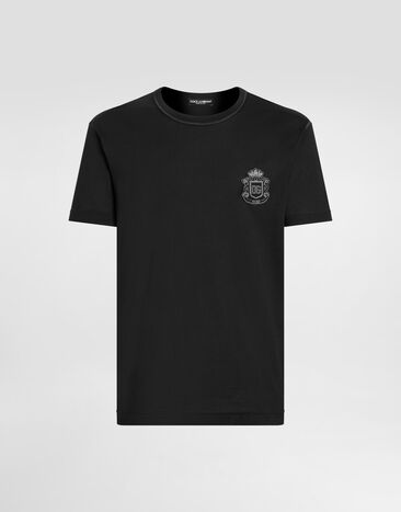Dolce & Gabbana T-shirt with heraldic patch Dolce & Gabbana T-shirt with heraldic patch Blue G8PT1ZG7PZU