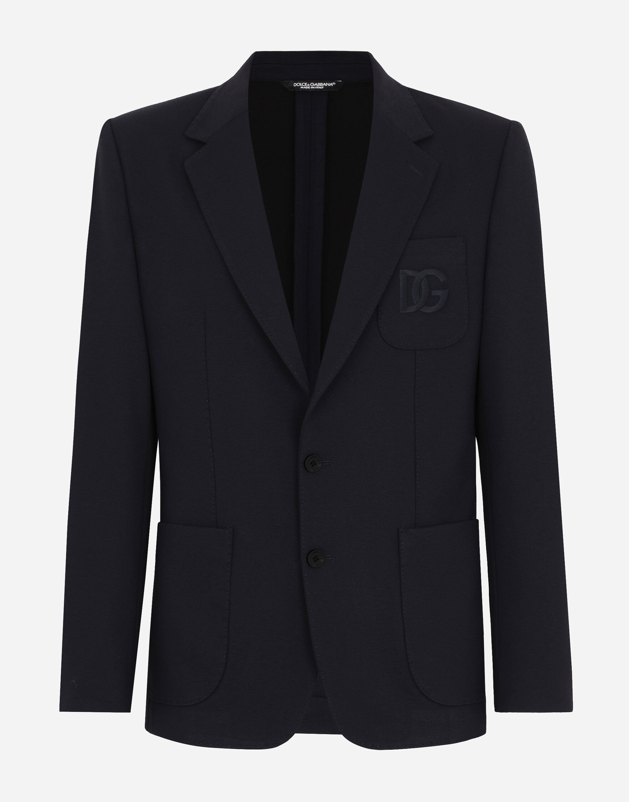 Dolce & Gabbana Single-breasted stretch jersey jacket Beige G2SV7THLMGE