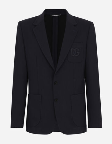 Dolce & Gabbana Single-breasted stretch jersey jacket Black GKAHMTFUTBT