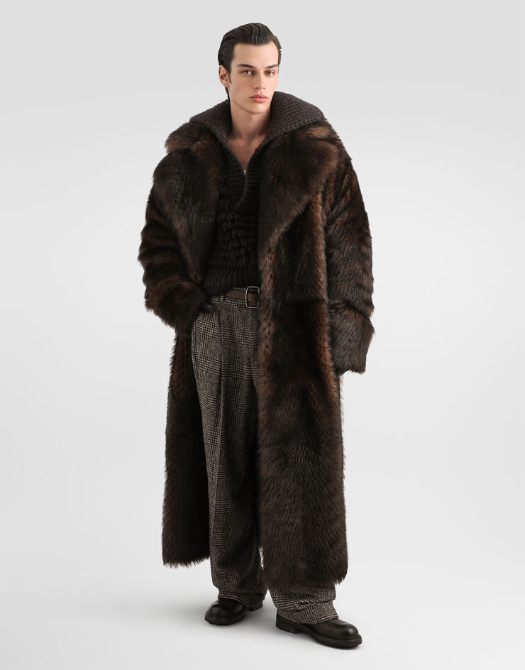 Dolce & Gabbana Fur-effect wool pullover Brown GXY86TJGMMW