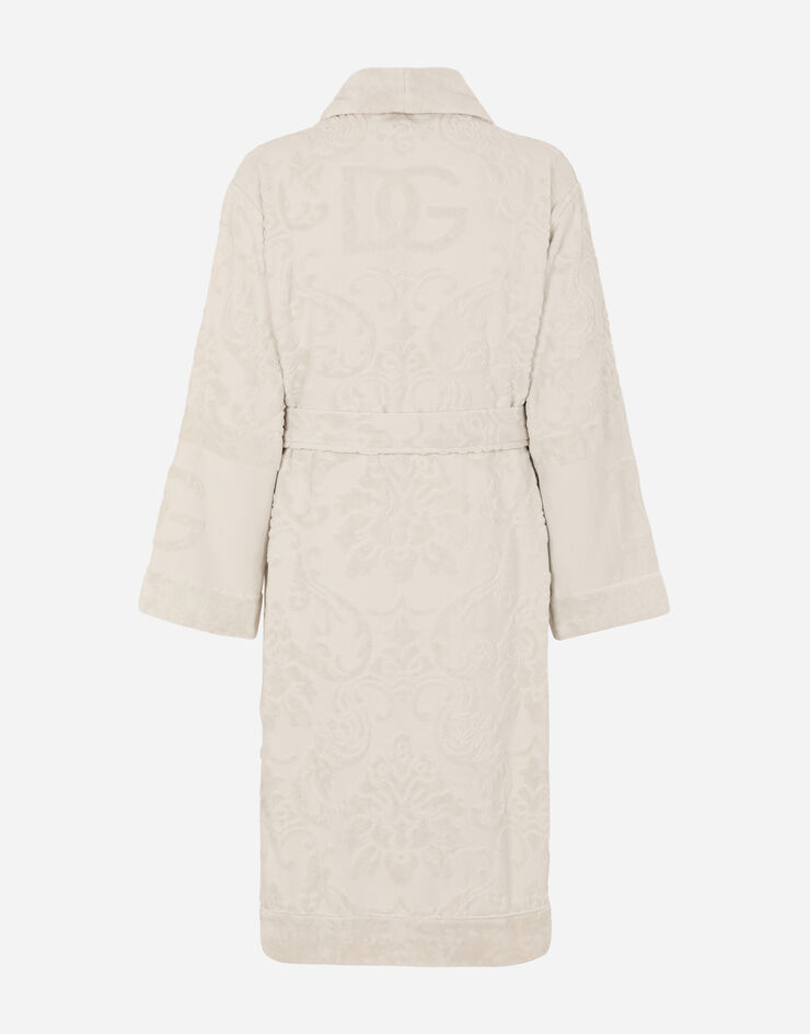 Dolce & Gabbana Bathrobe in Terry Cotton Jacquard Multicolor TCF009TCAGM