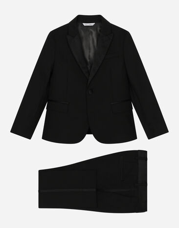 Dolce & Gabbana Single-breasted tuxedo suit in stretch wool Black L41U50FU2NF