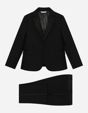 Dolce & Gabbana Single-breasted tuxedo suit in stretch wool Black L42P59FUBBG
