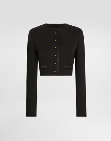 Dolce & Gabbana Cropped single-breasted wool jacket Black F27ETTFU106