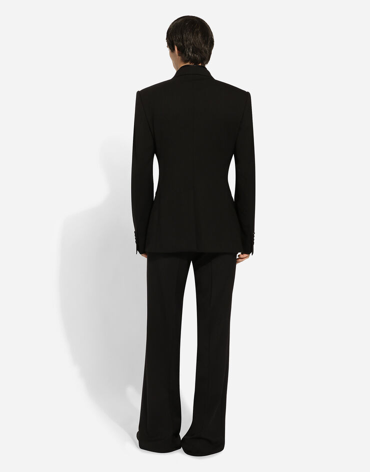 Dolce & Gabbana Pantalon jambe droite en laine stretch Noir GYZMHTGH667