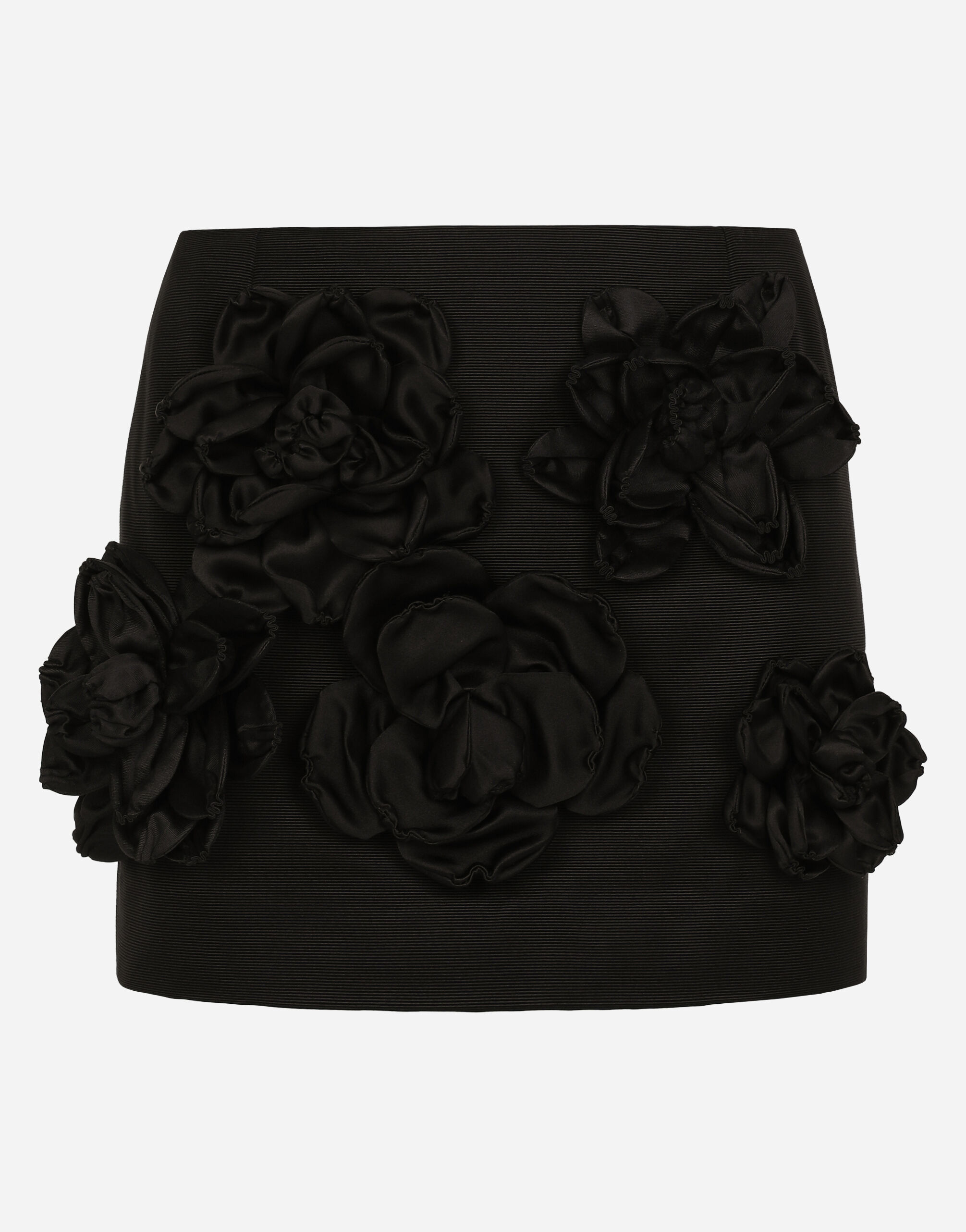 Dolce & Gabbana Short Ottoman skirt with floral appliqué Print F4CFETHS5NO